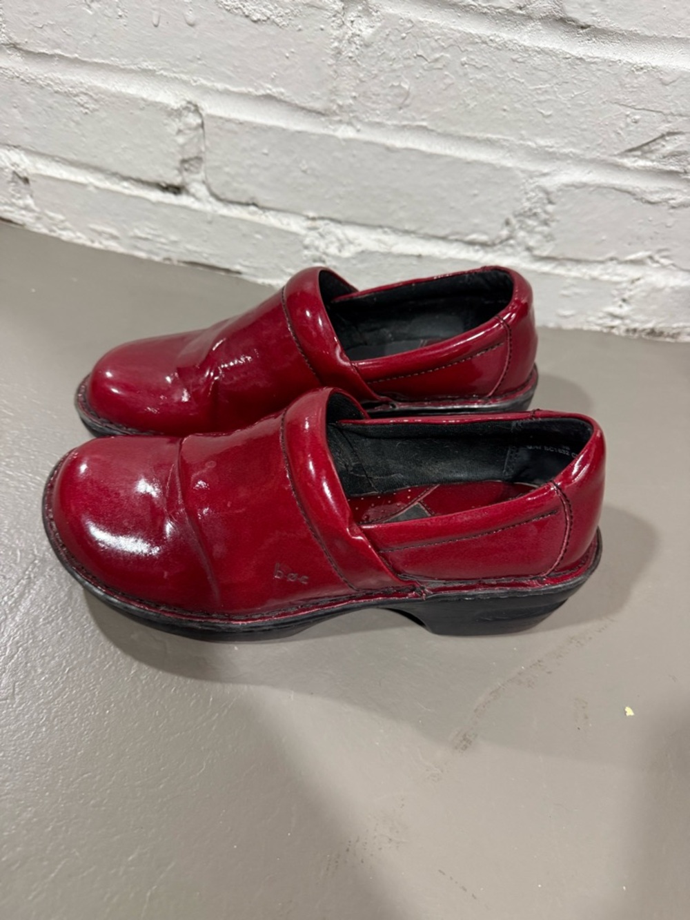 BOC Red Patent Leather Peggy Slip-On Clogs